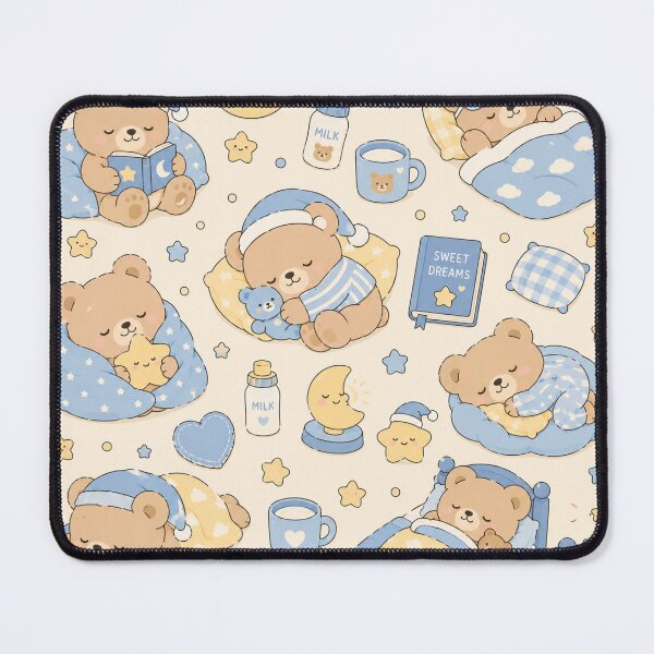 Item preview, Cozy Bear Bedtime Kawaii Pattern designed and sold by Soft Berry Studio.