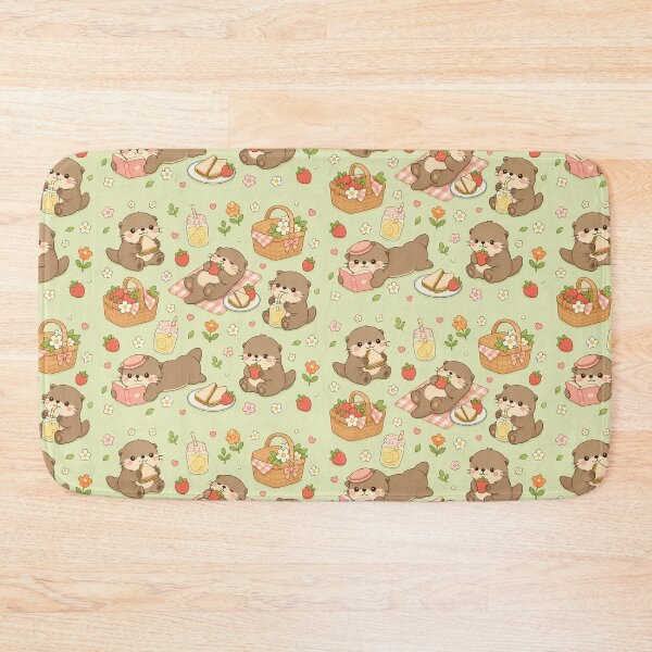 Item preview, Kawaii Otter Picnic Club Pattern designed and sold by Soft Berry Studio.