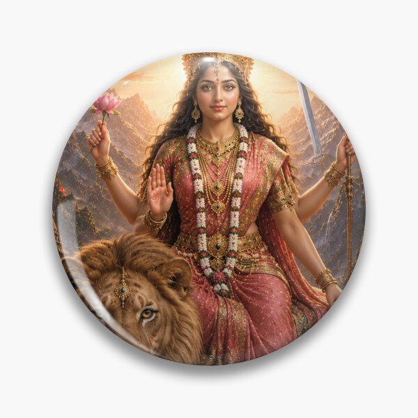 Item preview, Katyayani Goddess Warrior Devi Art | Navratri Dussehra Wall Poster | Sacred Shakti Artwork designed and sold by Homyar.