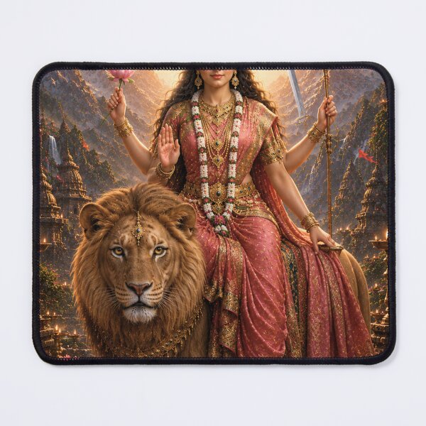 Item preview, Katyayani Goddess Warrior Devi Art | Navratri Dussehra Wall Poster | Sacred Shakti Artwork designed and sold by Homyar.