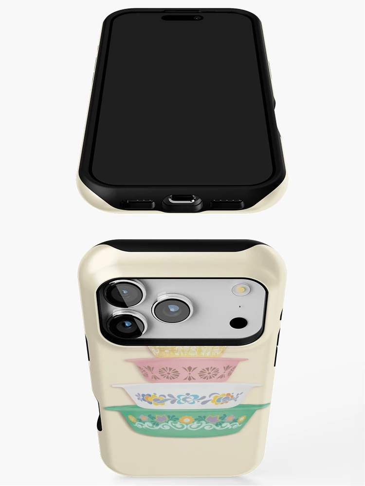 Thumbnail 3 of 4, iPhone Case, Retro Pyrex Stack 2 designed and sold by Cat Delli-Bovi.