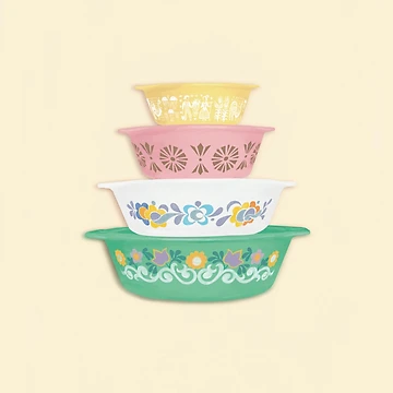 Artwork thumbnail, Retro Pyrex Stack 2 by Cat Delli-Bovi