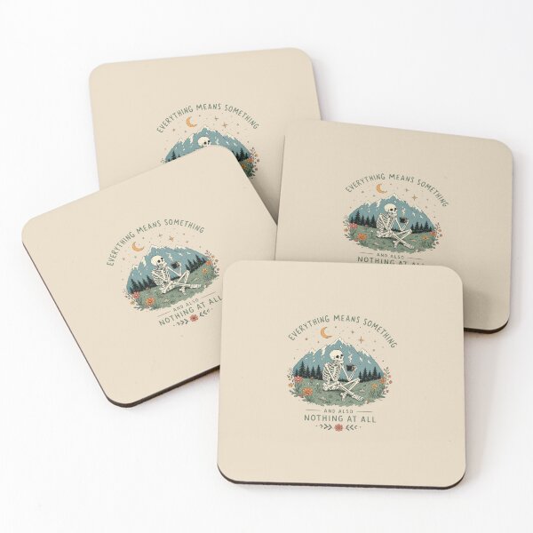 Item preview, Existential Skeleton Coffee Mountain Quote designed and sold by bosamji.