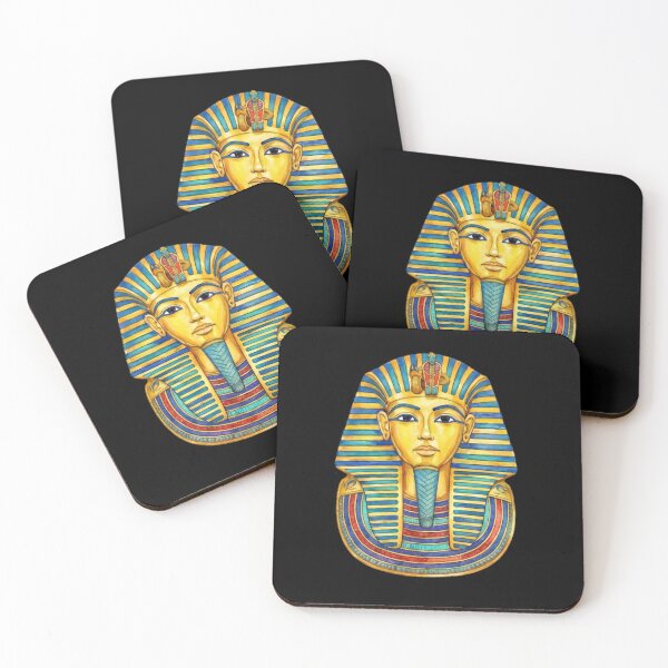 Item preview, Golden Tutankhamun Mask – Liquid Gold Pharaoh Ancient Egypt Art designed and sold by GulfSignature.