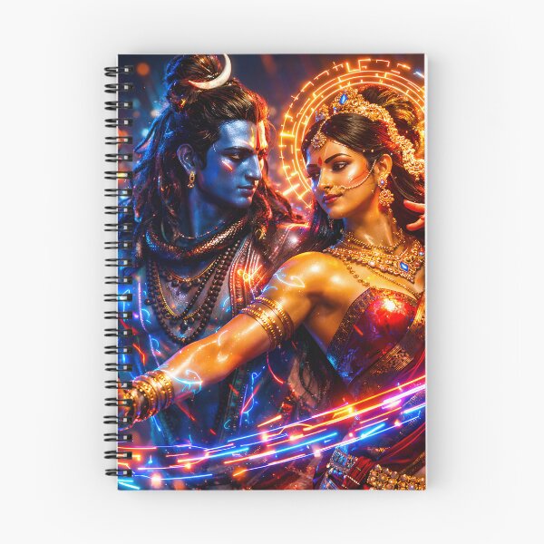Item preview, Shiva & Parvati Tandava Dance — Hindu God Art | Cyberpunk designed and sold by CosmicLotusArt.