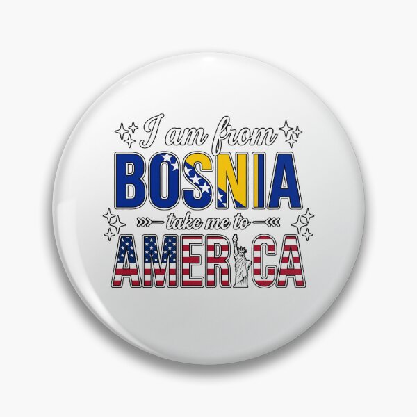 Item preview, I Am From Bosnia Take Me To America Bosnia USA Flag Funny Patriotic designed and sold by CutOutIdols.