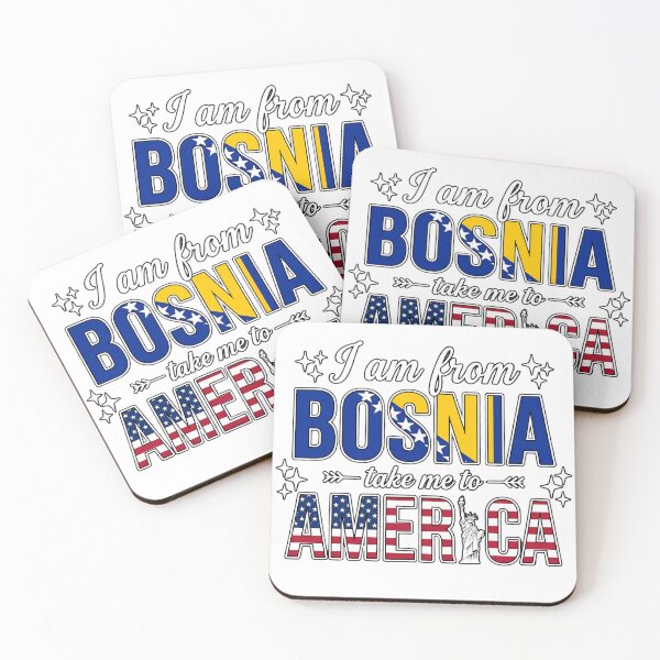 Item preview, I Am From Bosnia Take Me To America Bosnia USA Flag Funny Patriotic designed and sold by CutOutIdols.