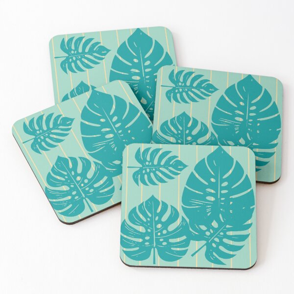 Item preview, Tropical leaves 94 and beige stripes designed and sold by StefanStudioArt.