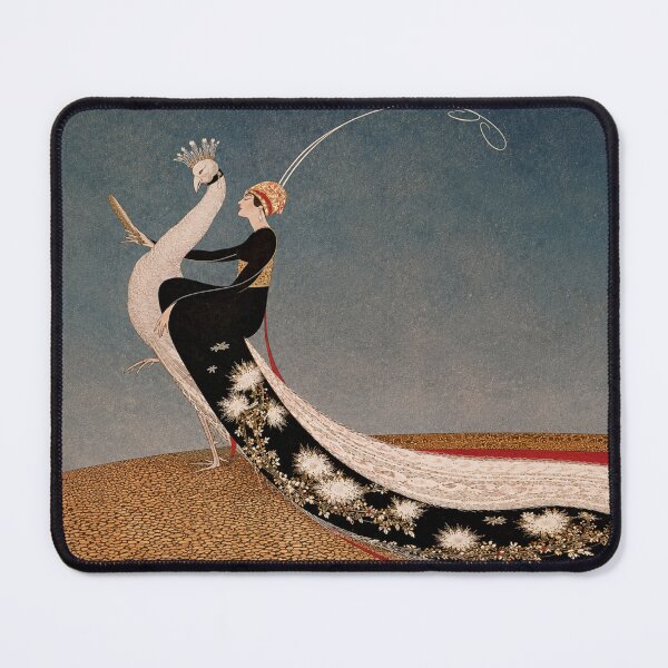 Item preview, Woman riding a Peacock - Art Deco Peacock Fashion Illustration for Vintage Elegance Lovers designed and sold by RickE.