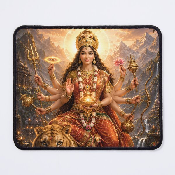 Item preview, Kushmanda Goddess Divine Wall Art | Navratri Dussehra Devi Poster | Sacred Hindu Artwork designed and sold by Homyar.