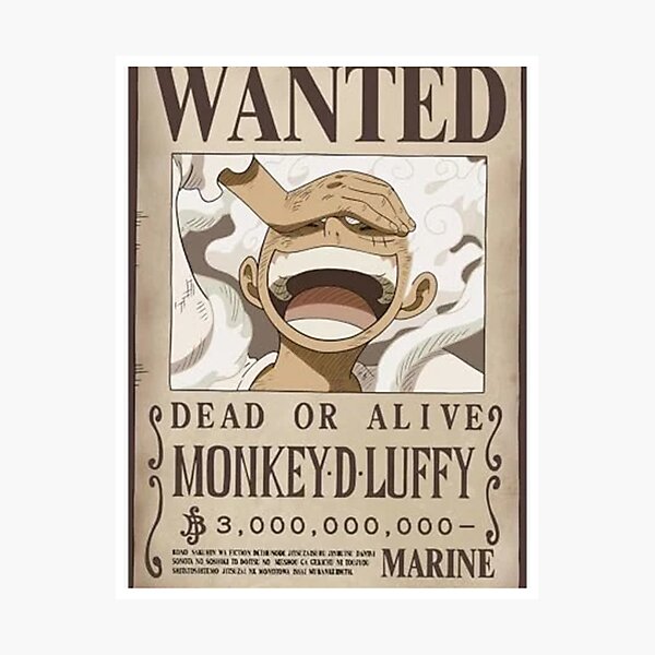 Item preview, One Piece Luffy as Nika wanted Poster designed and sold by MonnSatis.