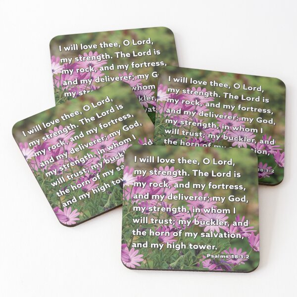 Item preview, Psalms 18:1-2 The Lord Is - Purple African Daisies Photograph designed and sold by InsprtnlArtbyDP.