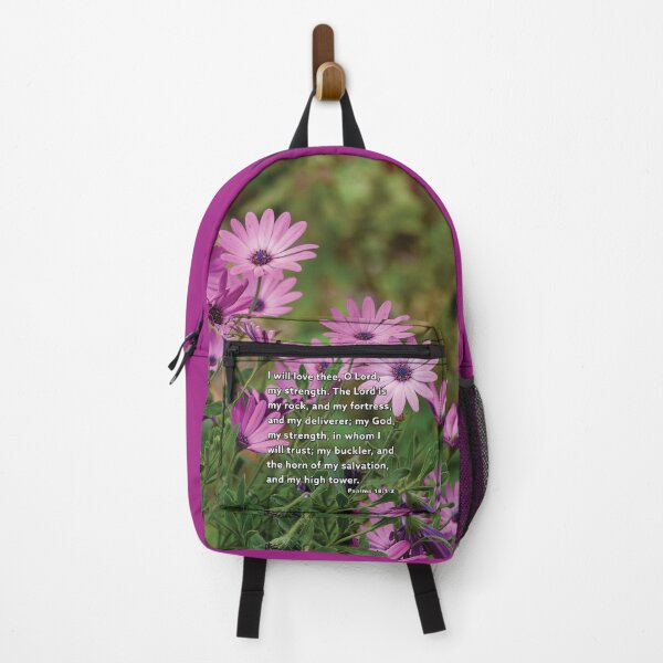 Item preview, Psalms 18:1-2 The Lord Is - Purple African Daisies Photograph designed and sold by InsprtnlArtbyDP.