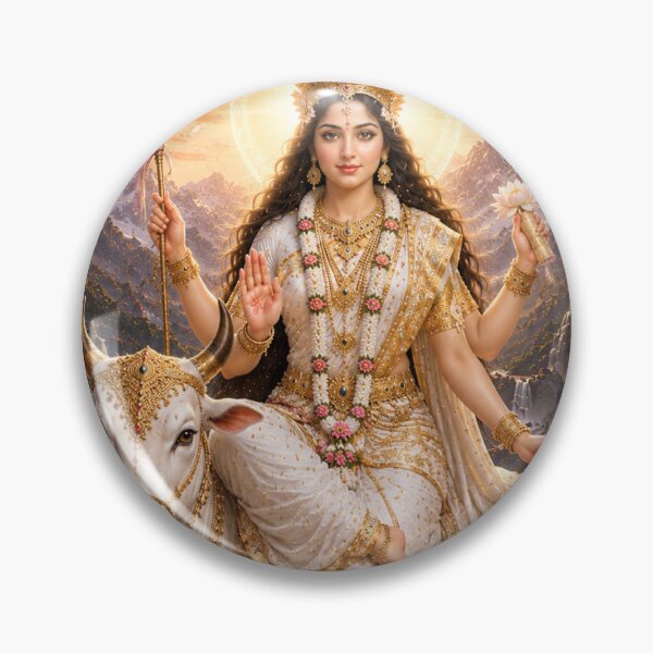 Item preview, Mahagauri Goddess Sacred Wall Art | Navratri Dussehra Divine Poster | Spiritual Devi Deco designed and sold by Homyar.