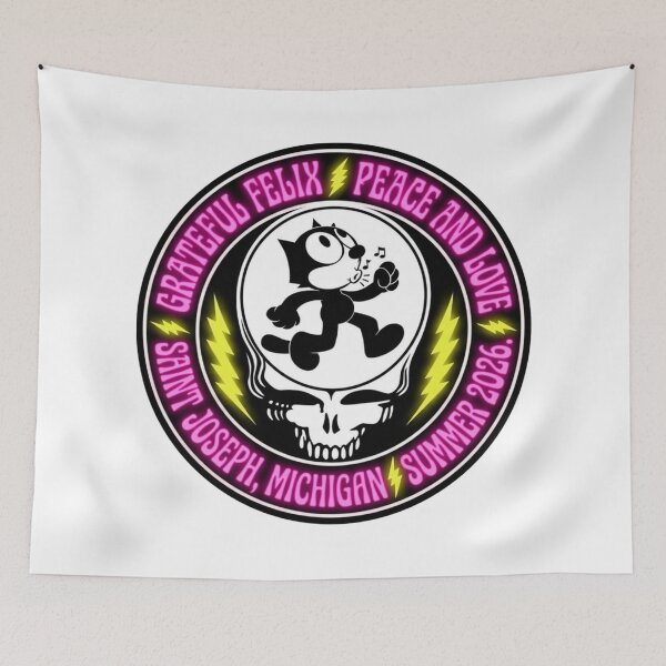 Item preview, GRATEFUL FELIX - A HAPPY CAT IN PINK -SAINT JOSEPH MICHIGAN KEEP ON TRUCKIN' designed and sold by V3GFX.