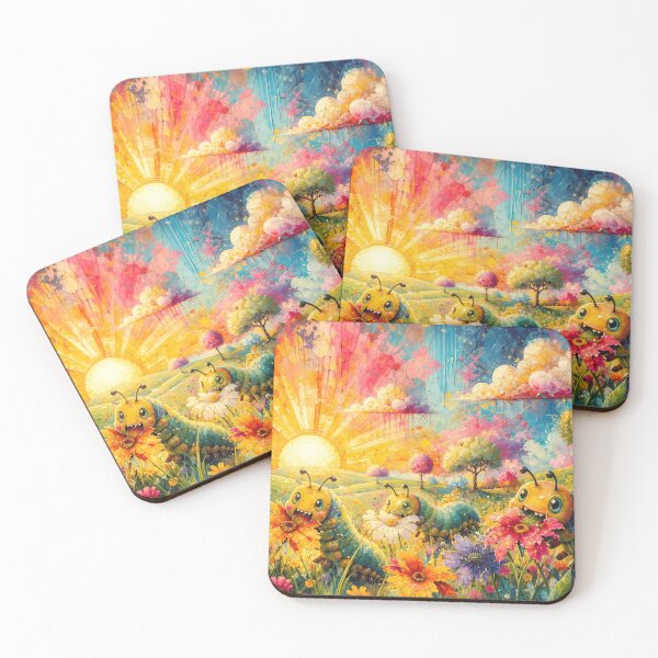 Item preview, Cute Bugs Eating Flowers at Sunset designed and sold by M-Y-A-R-T-.