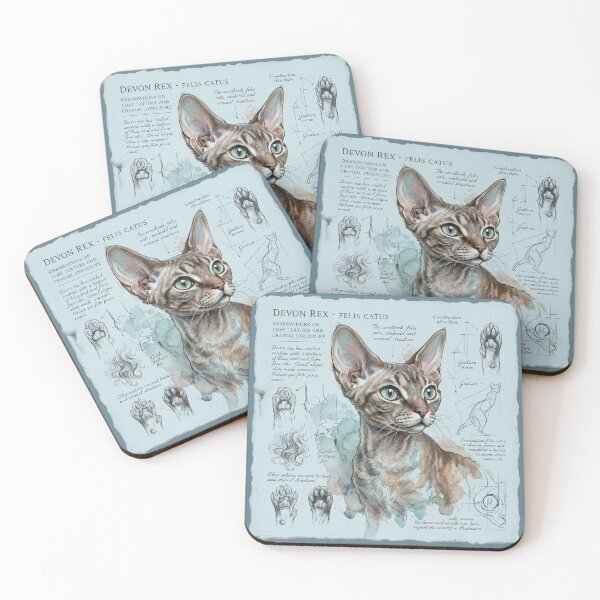 Item preview, Devon Rex Cat Anatomical Sketch Print designed and sold by Paolo-Bandal.