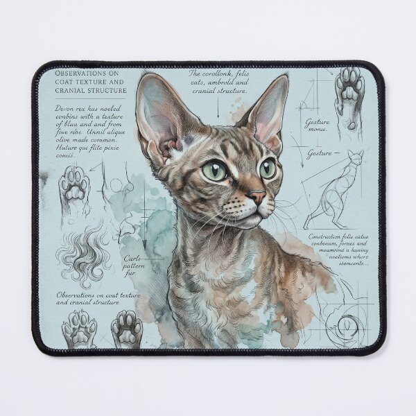 Item preview, Devon Rex Cat Anatomical Sketch Print designed and sold by Paolo-Bandal.