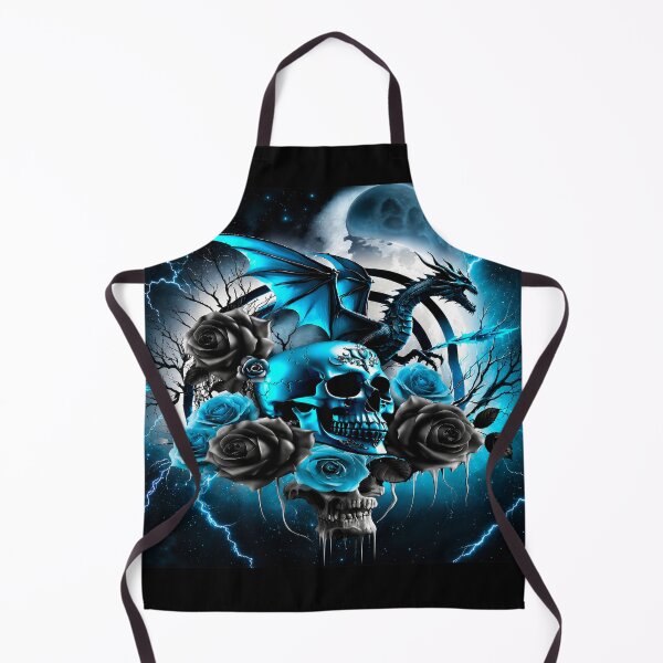 Item preview, Blue Dragon Skull Gothic Roses | Dark Fantasy Moonlight Aesthetic | Gothic Dragon Art Design designed and sold by TheInkRaven.