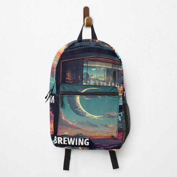 Item preview, Brewing New Vibes - Futuristic Mountain Lab Art designed and sold by Modern Nest Art.