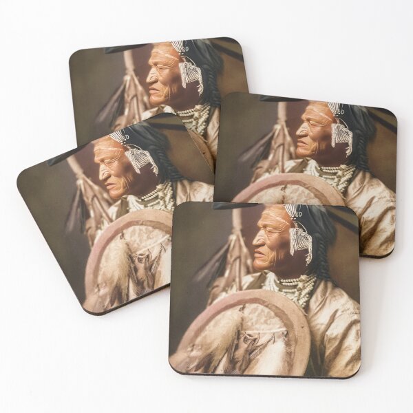 Item preview, Three White Cows - Atsina designed and sold by American Southwest: Colorized photography from Edward S. Curtis.
