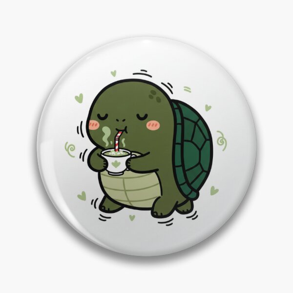 Item preview, Just Vibing Turtle Drinking Matcha Kawaii Doodle Design designed and sold by mayatA-rt.