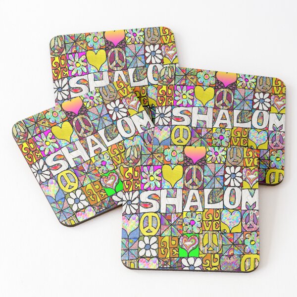 Item preview, Retro 60s Psychedelic Shalom designed and sold by Lee Hiller Designs.