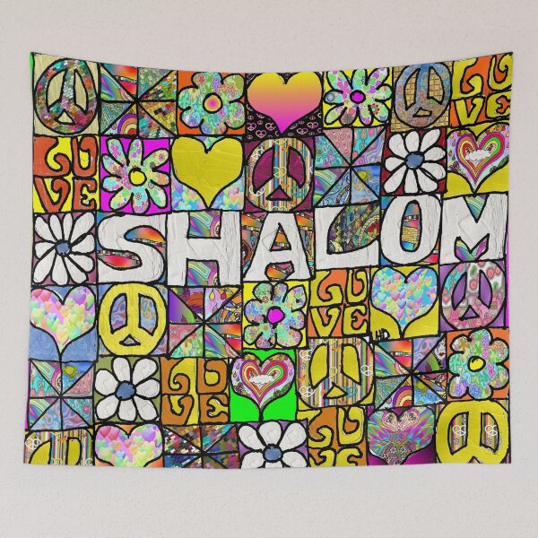 Item preview, Retro 60s Psychedelic Shalom designed and sold by Lee Hiller Designs.