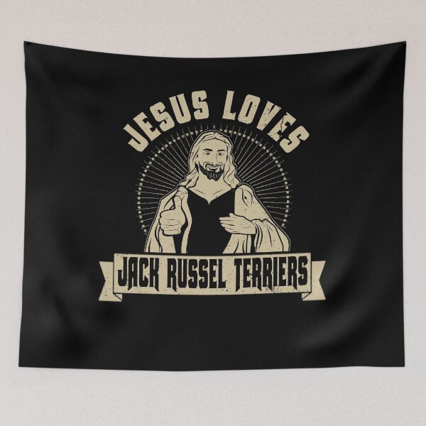 Artikelvorschau, Jesus liebt Hunde Jack Russel Terrier Dog Lover Gift entworfen und verkauft von shoppzee.