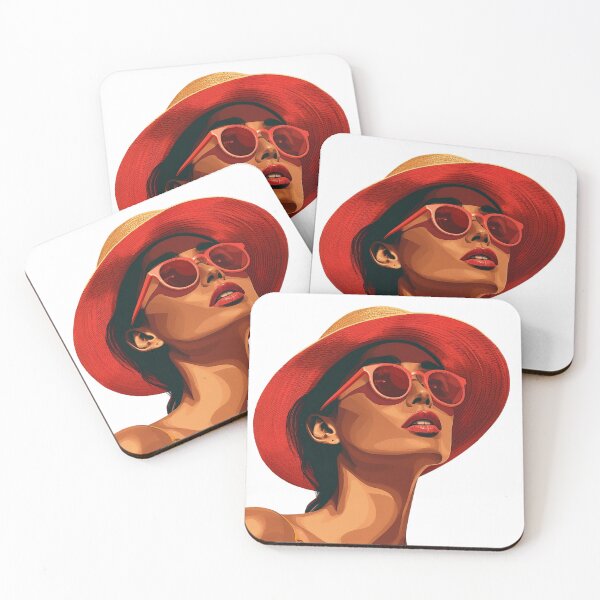Item preview, Retro Chic Summer Girl Red Straw Hat Sunglasses Aesthetic designed and sold by MagySale.