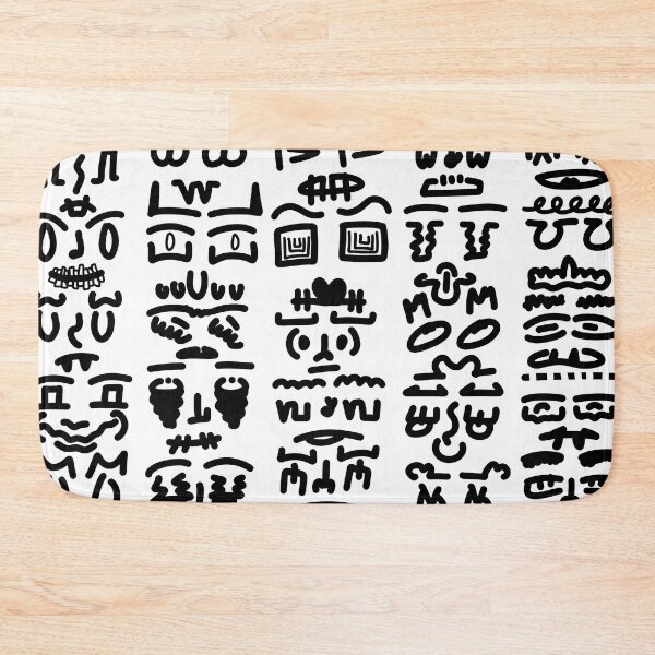 Item preview, Dark Green Abstract Faces – Minimal Doodle Pattern Art designed and sold by felipemaldonadoart.