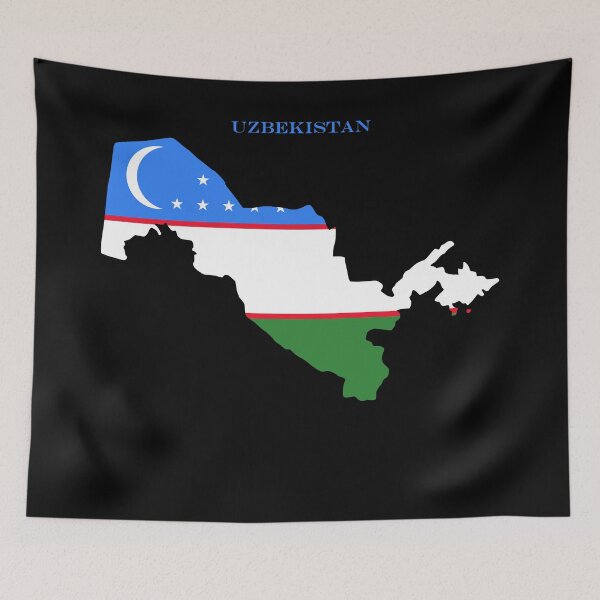 Item preview, Uzbekistan Map Flag Silhouette Asia Travel Pride Gift designed and sold by NTGUILTY.