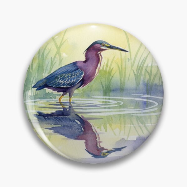 Item preview, Watercolor Style Green Heron Hunting in a Canal designed and sold by Pondside-Pics.