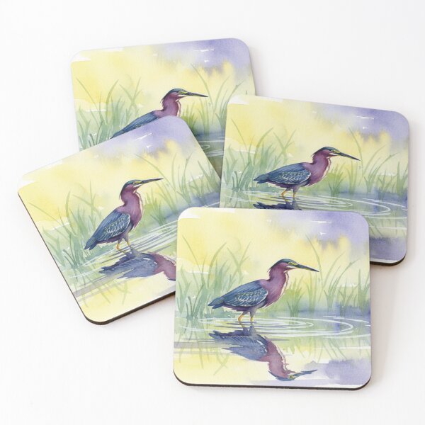 Item preview, Watercolor Style Green Heron Hunting in a Canal designed and sold by Pondside-Pics.