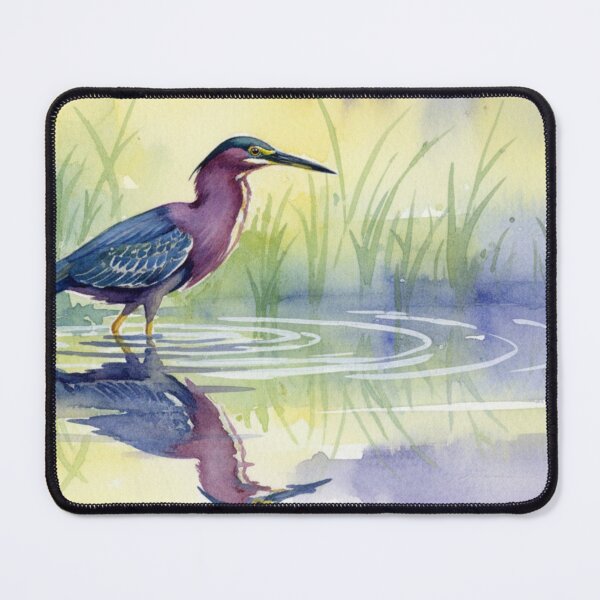 Item preview, Watercolor Style Green Heron Hunting in a Canal designed and sold by Pondside-Pics.