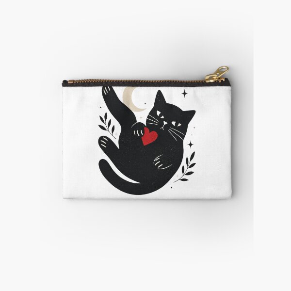 Item preview, Mystical Black Cat — Crescent Moon Red Heart Celestial Design designed and sold by MajesticDES.
