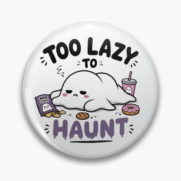 Item preview, Too Lazy to Haunt - Cute Snack Ghost designed and sold by BlackBoneArt.