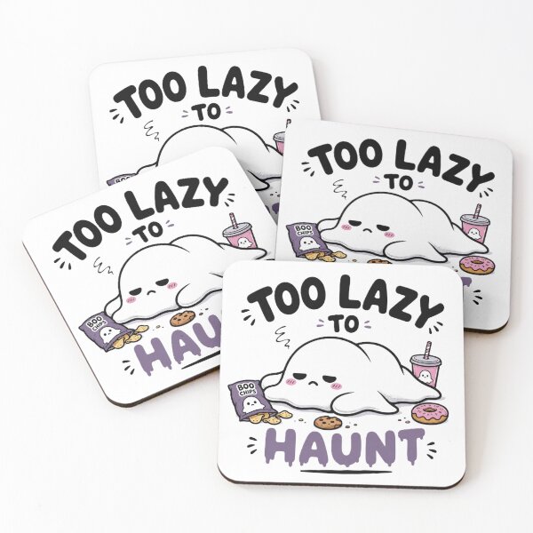 Item preview, Too Lazy to Haunt - Cute Snack Ghost designed and sold by BlackBoneArt.