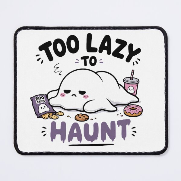 Item preview, Too Lazy to Haunt - Cute Snack Ghost designed and sold by BlackBoneArt.