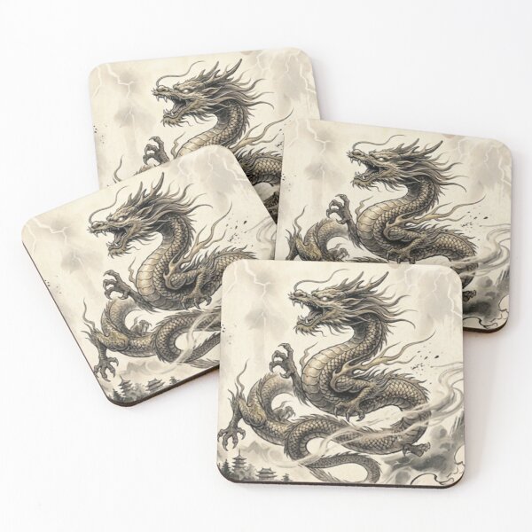 Item preview, 昇龍 Japanese Dragon Rising Ink Art designed and sold by kuishinnbou.