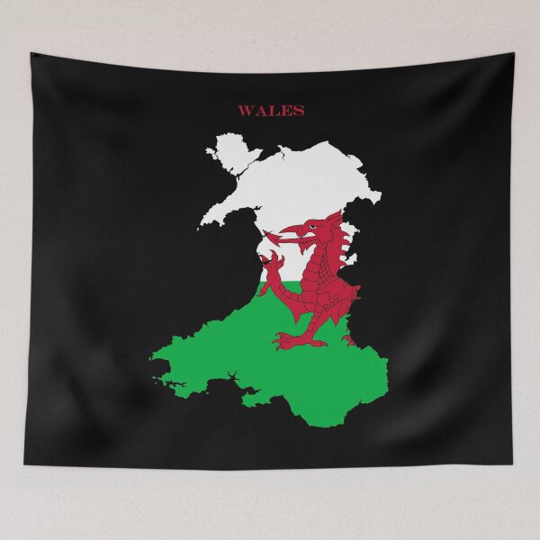 Item preview, Wales Map Flag Silhouette United Kingdom Travel Pride Gift designed and sold by NTGUILTY.