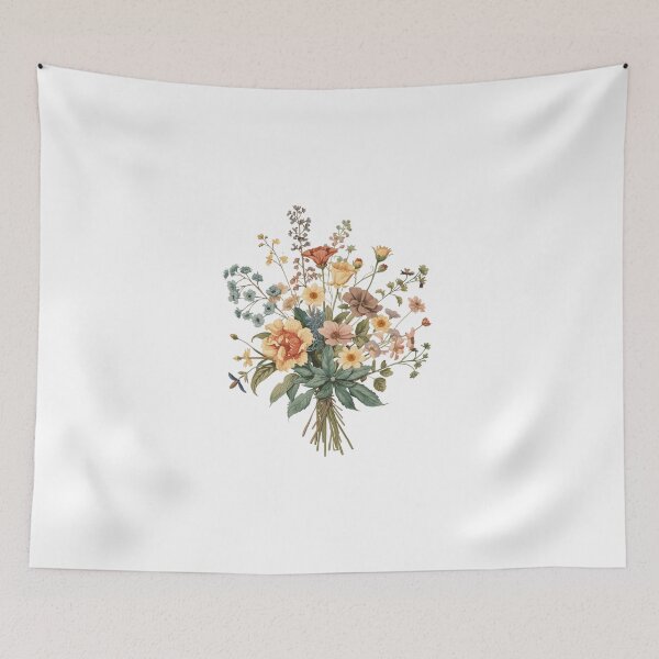 Item preview, Painted Flowers Wildflower Bouquet Earthy Tones Illustration designed and sold by FAGMAVisuals.