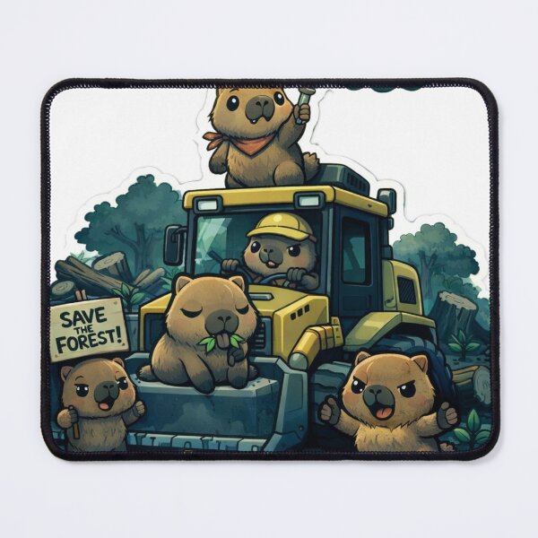 Item preview, Cute Capybaras Save The Forest Sticker designed and sold by sabarinath3421.