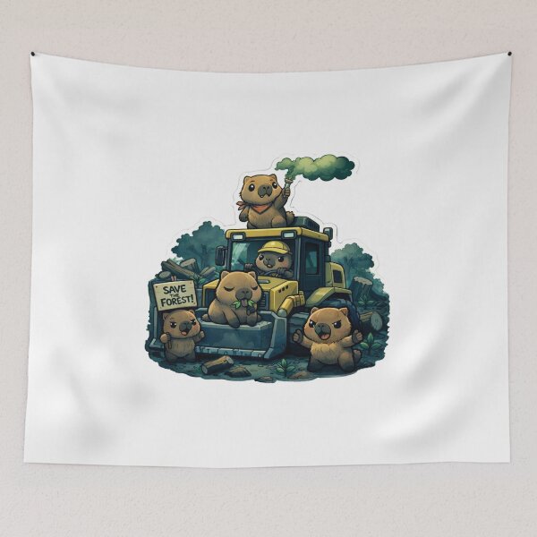 Item preview, Cute Capybaras Save The Forest Sticker designed and sold by sabarinath3421.