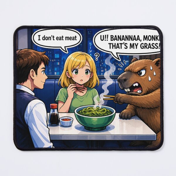 Item preview, Capybara Steals Funny Anime Food Sticker designed and sold by sabarinath3421.