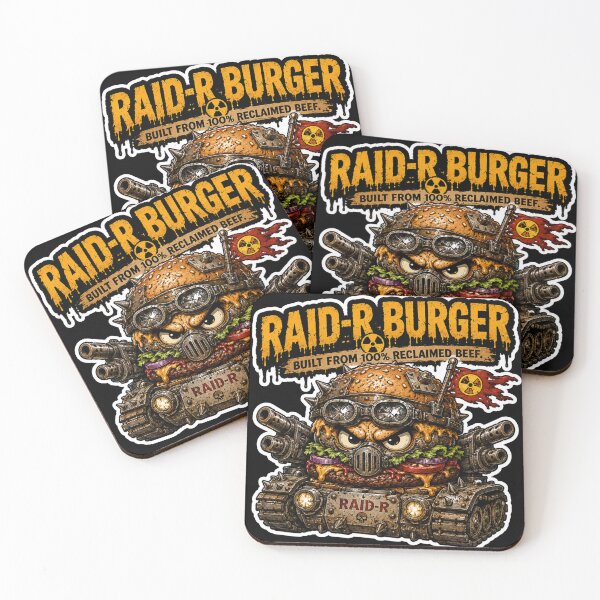 Item preview, Raid-R Burger Sticker | Post Apocalyptic Burger Tank | Funny Wasteland Fast Food Art designed and sold by Snackwave Ninety.