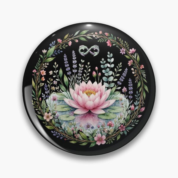 Item preview, Pisces Celestial Botanical - Water Lily Floral Wreath designed and sold by MoonSoul Studio.