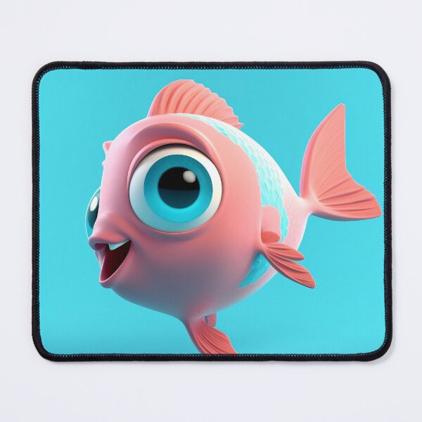 Item preview, ⁠Cute Pink Fish Chibi Undersea Illustration⁠ designed and sold by PrimePrintLab.