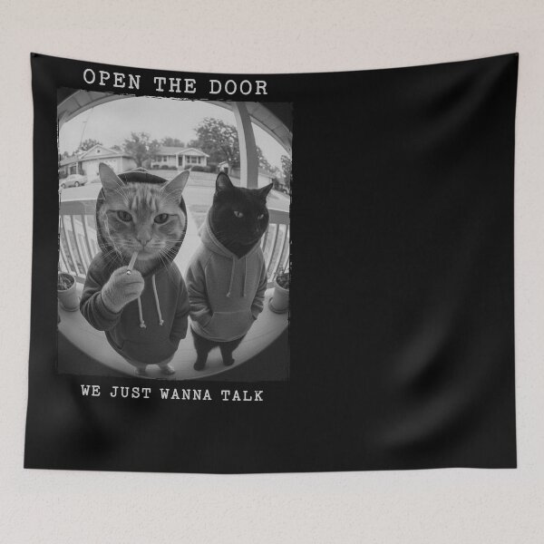 Item preview, Open The Door We Just Wanna Talk Cats Hoodies designed and sold by d247.