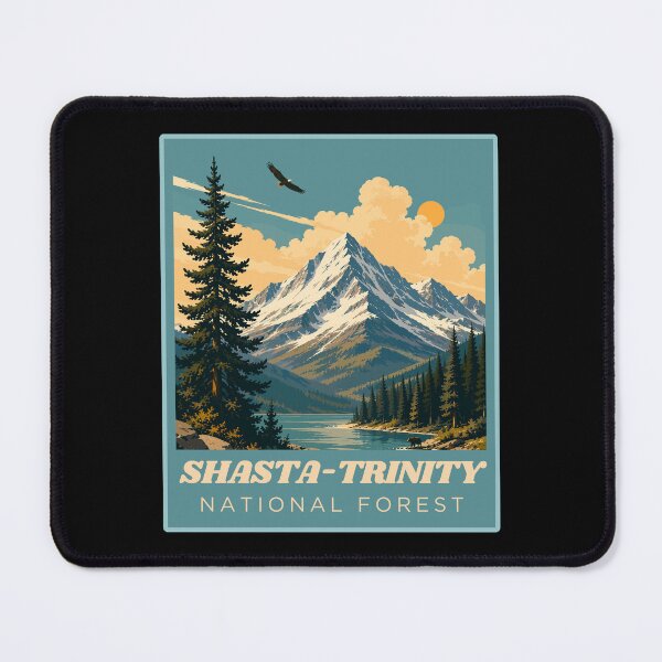 Item preview, Shasta-Trinity National Forest in California - USA, Vintage Art Travel Landscape designed and sold by MaateoDesign.